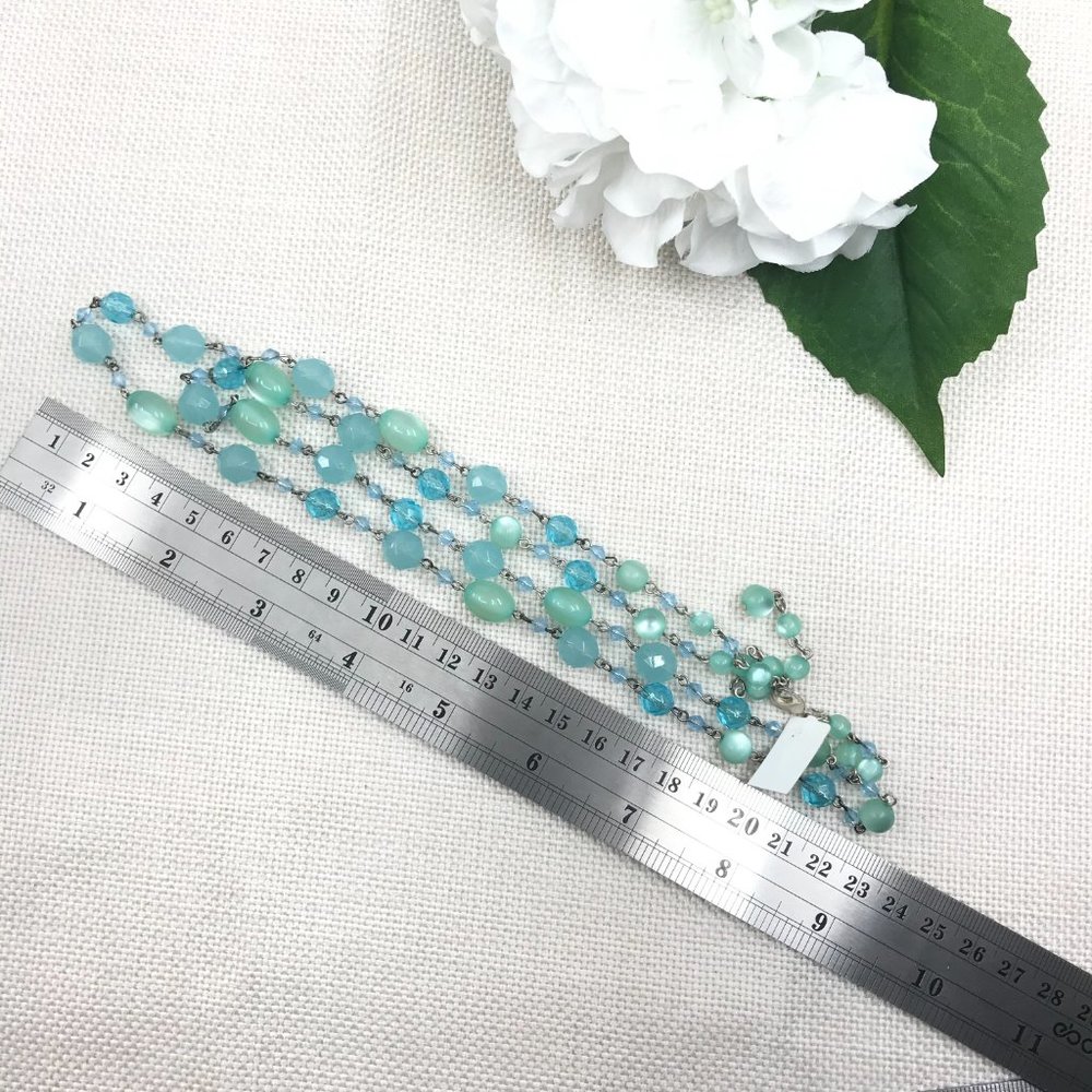 Beautiful Robert Rose Blue Beaded Gemstone Necklace - Picture 12 of 12